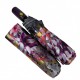 Жіноча складана парасолька напівавтомат з атласним куполом із принтом квітів від Toprain, фіолетова ручка 0445-5