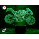 3D ночник "Мотоцикл 4" (УВЕЛИЧЕННОЕ ИЗОБРАЖЕНИЕ) + пульт ДУ + сетевой адаптер + батарейки (3ААА)  3DTOYSLAMP