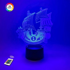 3D нічник "Корабель Ван Піс" + пульт ДУ+ мережевий адаптер + батарейки (3ААА) 3DTOYSLМР