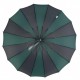 Жіноча парасолька-тростина на 16 спиць із контрастними секторами, напівавтомат від фірми Toprain, зелена, 0616-8
