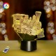 3D ночник "Паровозик 2" (УВЕЛИЧЕННОЕ ИЗОБРАЖЕНИЕ) подарочная упаковка + 16 цветов + пульт ДУ + сетевой адаптер