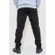 Спорт штани чоловічі на флісі однотонні, колір чорний, 190R236