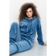 Спорт костюм жіночий велюровий, колір джинс, 177R022