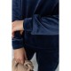 Спорт костюм женский велюровый, цвет темно-синий, 177R021
