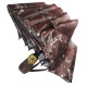 Жіноча парасолька напівавтомат з метеликами "Butterfly" на 10 спиць, коричнева, 0401-4