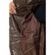 Куртка женская из эко-кожи на синтепоне 129R075, цвет Темно-коричневый