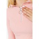 Кофта жіноча в рубчик, колір світло-рожевий, 204R041
