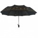 Жіноча парасолька напівавтомат Bellissimo із золотистим візерунком на куполі на 10 спиць, чорна, 018308-9