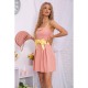 Літня міні-сукня з бантом, пудрового кольору, 167R305-10