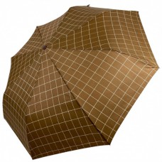 Жіноча парасолька напівавтомат Toprain на 8 спиць у клітинку, світло-коричнева, 02023-3