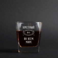 Склянка для віскі "Крестный №1 во всем мире", російська, Крафтова коробка