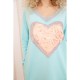Вільна жіноча сукня, з серцем, колір Бірюзовий, 167R2-3