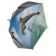 Жіноча парасолька-тростина напівавтомат з блакитною ручкою від SWIFTS з дельфіном, 0335-4