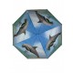 Женский зонт-трость полуавтомат с голубой ручкой от SWIFTS с дельфином, 0335-4