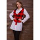 Жіноча сорочка з декором, біло-червоного кольору, 119R321