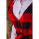 Женская рубашка с декором, бело-красного цвета, 119R321
