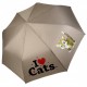 Дитяча складана парасолька для дівчаток і хлопчиків на 8 спиць "I♥Cats" з котиком від Toprain, бежева, 02089-11