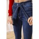 Темно-сині жіночі джинси, скінні з поясом, 164R1180-7