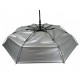 Жіноча однотонна парасолька напівавтомат від TNEBEST зі сріблястим покриттям зсередини, сіра, 0614-2