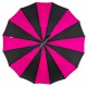 Жіноча парасолька-тростина на 16 спиць із контрастними секторами, напівавтомат від фірми Toprain, рожева, 0616-9
