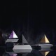 Левитирующая пирамида FLYTE, черная основа, белая пирамида, встроенная лампа