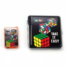 Комплект зажигалка + портсигар "Rubik "s 3 кубика