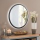 Круглое зеркало в черном цвете с подсветкой 60 см