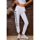 Женские спортивные брюки, с принтом Сердце, цвет белый, 102R212