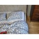 Комплект постільної білизни Сніжинки сірі, Turkish flannel Двустор.
