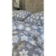 Комплект постільної білизни Сніжинки сірі, Turkish flannel Двустор.