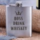 Фляга сталева "Boss drink whiskey", англійська