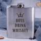 Фляга сталева "Boss drink whiskey", англійська