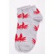 Короткі жіночі шкарпетки, сірого кольору в принт, 131R137087