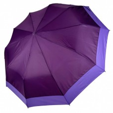 Складна парасолька напівавтомат зі смужкою по краю від Bellissimo, антивітер, фіолетова 019308-4