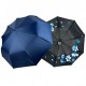 Жіноча парасолька напівавтомат з малюнком квітів усередині від Susino на 9 спиць антиветер, синя, SYS0127-6