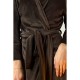 Велюровый халат с длинным рукавом Хш1600 Шоколадный