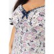 Ночная рубашка с цветочным принтом, цвет молочно-синий, 219RTA- 330