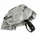 Жіноча парасолька напівавтомат Toprain на 8 спиць "News" з газетним принтом, біла, 02008-6