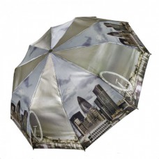 Складна жіноча парасолька напівавтомат бежева "Нічне місто" від SL 0500-4
