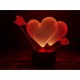 Сменная пластина для 3D ламп "Два сердца со стрелой" 3DTOYSLAMP