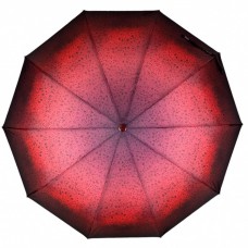 Жіноча парасолька напівавтомат з принтом крапель від Bellissimo, антивітер, бордовий М0627-1