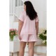 Пижама шелковая с рубашкой XXL+ П1450 Розовый