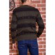Чоловічий светр із новорічним принтом, чорно-зелений, 161R776