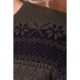 Мужской свитер с новогодним принтом, черно-зеленый, 161R776