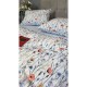 Комплект постельного белья Полевые цветы/голубой, Turkish flannel