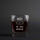 Склянка для віскі "Boss №1 of the world", англійська, Крафтова коробка