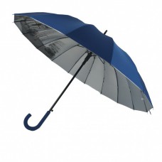 Жіноча парасолька-тростина з містами на сріблястому напиленням під куполом, синя, 01011-1