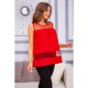 Летняя шифоновая блуза, с сеткой красного цвета, 172R015