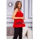 Летняя шифоновая блуза, с сеткой красного цвета, 172R015