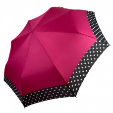 Жіноча парасолька напівавтомат на 8 спиць з малюнком гороху, від SL, рожева, 07009-1